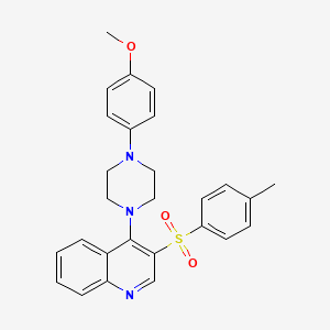 molecular formula C27H27N3O3S B2355584 4-(4-(4-Methoxyphenyl)piperazin-1-yl)-3-tosylquinoline CAS No. 866864-12-2