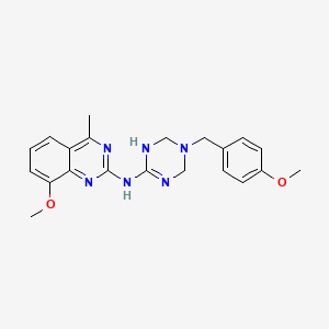 8-methoxy-N-[5-(4-methoxybenzyl)-1,4,5,6-tetrahydro-1,3,5-triazin-2-yl]-4-methylquinazolin-2-amine