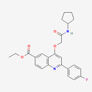 Ethyl 4-(2-(cyclopentylamino)-2-oxoethoxy)-2-(4-fluorophenyl)quinoline-6-carboxylate