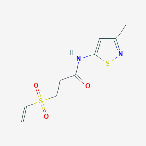 molecular formula C9H12N2O3S2 B2355602 3-Ethenylsulfonyl-N-(3-methyl-1,2-thiazol-5-yl)propanamide CAS No. 2224448-24-0