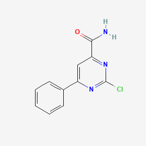 molecular formula C11H8ClN3O B2355608 2-Chloro-6-phenylpyrimidine-4-carboxamide CAS No. 379252-27-4