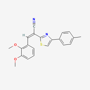 molecular formula C21H18N2O2S B2355612 (Z)-3-(2,3-diméthoxyphényl)-2-(4-(p-tolyl)thiazol-2-yl)acrylonitrile CAS No. 476671-41-7