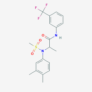 molecular formula C19H21F3N2O3S B2355613 2-(3,4-dimethyl-N-methylsulfonylanilino)-N-[3-(trifluoromethyl)phenyl]propanamide CAS No. 1260888-04-7