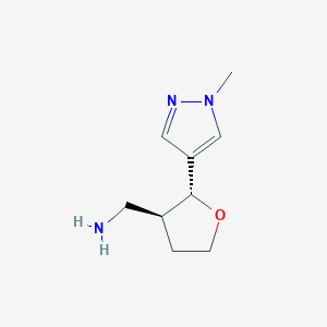 molecular formula C9H15N3O B2355614 rel-[(2R,3S)-2-(1-methyl-1H-pyrazol-4-yl)oxolan-3-yl]methanamine CAS No. 1909287-44-0