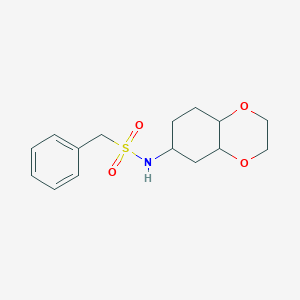 molecular formula C15H21NO4S B2355618 N-(octahydrobenzo[b][1,4]dioxin-6-yl)-1-phenylmethanesulfonamide CAS No. 1902895-85-5