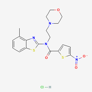 molecular formula C19H21ClN4O4S2 B2355620 N-(4-methylbenzo[d]thiazol-2-yl)-N-(2-morpholinoethyl)-5-nitrothiophene-2-carboxamide hydrochloride CAS No. 1215415-13-6