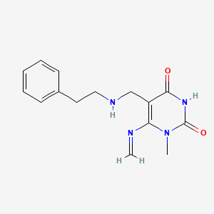 1-Methyl-6-(methylideneamino)-5-[(2-phenylethylamino)methyl]pyrimidine-2,4-dione