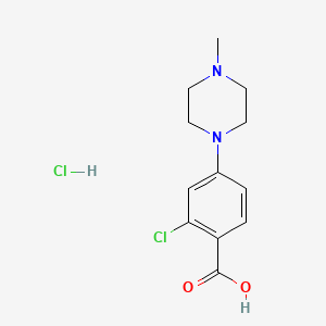 molecular formula C12H16Cl2N2O2 B2355633 2-氯-4-(4-甲基哌嗪-1-基)苯甲酸盐酸盐 CAS No. 1910051-14-7