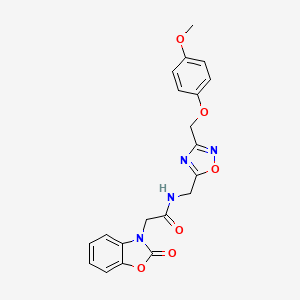 N-((3-((4-methoxyphenoxy)methyl)-1,2,4-oxadiazol-5-yl)methyl)-2-(2-oxobenzo[d]oxazol-3(2H)-yl)acetamide