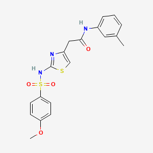2-(2-(4-methoxyphenylsulfonamido)thiazol-4-yl)-N-(m-tolyl)acetamide