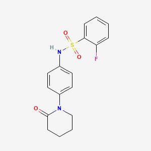 2-fluoro-N-(4-(2-oxopiperidin-1-yl)phenyl)benzenesulfonamide