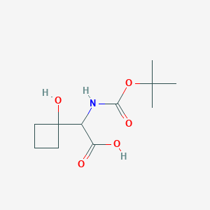 molecular formula C11H19NO5 B2355658 N-(t-Butoxycarbonyl)-alpha-(1-hydroxycyclobutyl)glycine CAS No. 105871-53-2