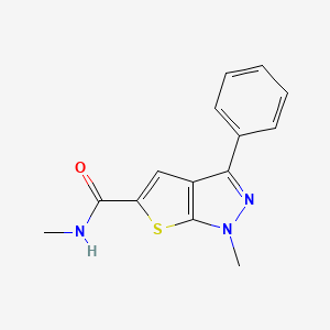 molecular formula C14H13N3OS B2355659 N,1-dimethyl-3-phenyl-1H-thieno[2,3-c]pyrazole-5-carboxamide CAS No. 478066-97-6