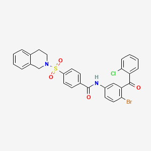 molecular formula C29H22BrClN2O4S B2355660 N-(4-bromo-3-(2-chlorobenzoyl)phenyl)-4-((3,4-dihydroisoquinolin-2(1H)-yl)sulfonyl)benzamide CAS No. 391876-52-1
