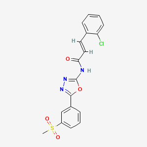 molecular formula C18H14ClN3O4S B2355662 (E)-3-(2-chlorophenyl)-N-(5-(3-(methylsulfonyl)phenyl)-1,3,4-oxadiazol-2-yl)acrylamide CAS No. 886930-09-2