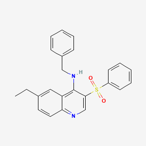 molecular formula C24H22N2O2S B2355664 3-(苯磺酰基)-N-苄基-6-乙基喹啉-4-胺 CAS No. 895649-60-2