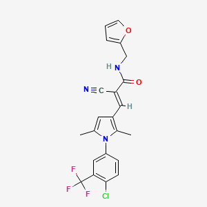 (E)-3-[1-[4-chloro-3-(trifluoromethyl)phenyl]-2,5-dimethylpyrrol-3-yl]-2-cyano-N-(furan-2-ylmethyl)prop-2-enamide