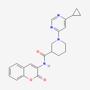 1-(6-cyclopropylpyrimidin-4-yl)-N-(2-oxo-2H-chromen-3-yl)piperidine-3-carboxamide