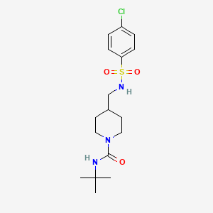 N-(tert-butyl)-4-((4-chlorophenylsulfonamido)methyl)piperidine-1-carboxamide