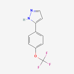 molecular formula C10H7F3N2O B2355702 3-[4-(Trifluoromethoxy)phenyl]-1H-pyrazole CAS No. 474707-71-6