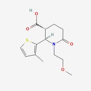 molecular formula C14H19NO4S B2355704 (2R,3R)-1-(2-甲氧基乙基)-2-(3-甲基噻吩-2-基)-6-氧代哌啶-3-甲酸 CAS No. 1212305-26-4