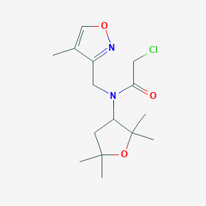 molecular formula C15H23ClN2O3 B2355708 2-Chloro-N-[(4-methyl-1,2-oxazol-3-yl)methyl]-N-(2,2,5,5-tetramethyloxolan-3-yl)acetamide CAS No. 2411300-61-1