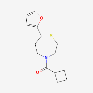 molecular formula C14H19NO2S B2355719 Cyclobutyl(7-(furan-2-yl)-1,4-thiazepan-4-yl)methanone CAS No. 1787883-08-2