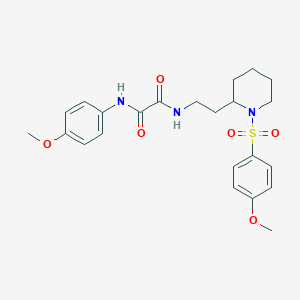 molecular formula C23H29N3O6S B2355720 N1-(4-methoxyphenyl)-N2-(2-(1-((4-methoxyphenyl)sulfonyl)piperidin-2-yl)ethyl)oxalamide CAS No. 898415-46-8