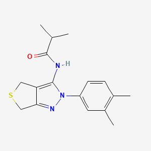 molecular formula C17H21N3OS B2355723 N-(2-(3,4-二甲苯基)-4,6-二氢-2H-噻吩并[3,4-c]吡唑-3-基)异丁酰胺 CAS No. 681268-92-8