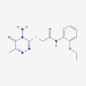 2-[(4-amino-6-methyl-5-oxo-1,2,4-triazin-3-yl)sulfanyl]-N-(2-ethoxyphenyl)acetamide