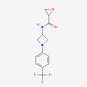 molecular formula C13H13F3N2O2 B2355730 N-[1-[4-(Trifluoromethyl)phenyl]azetidin-3-yl]oxirane-2-carboxamide CAS No. 2411219-49-1