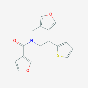 molecular formula C16H15NO3S B2355735 N-(呋喃-3-基甲基)-N-(2-(噻吩-2-基)乙基)呋喃-3-甲酰胺 CAS No. 1428350-83-7