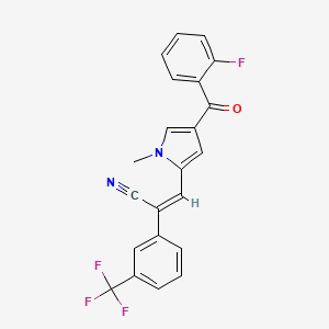 molecular formula C22H14F4N2O B2355739 (Z)-3-[4-(2-氟苯甲酰)-1-甲基吡咯-2-基]-2-[3-(三氟甲基)苯基]丙-2-烯腈 CAS No. 885951-46-2