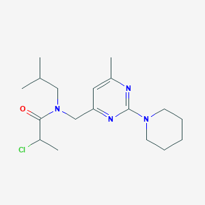 molecular formula C18H29ClN4O B2355745 2-Chloro-N-[(6-methyl-2-piperidin-1-ylpyrimidin-4-yl)methyl]-N-(2-methylpropyl)propanamide CAS No. 2411221-39-9