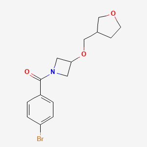 molecular formula C15H18BrNO3 B2355753 (4-Bromophenyl)-[3-(oxolan-3-ylmethoxy)azetidin-1-yl]methanone CAS No. 2320855-86-3