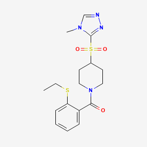 (2-(ethylthio)phenyl)(4-((4-methyl-4H-1,2,4-triazol-3-yl)sulfonyl)piperidin-1-yl)methanone
