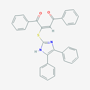 molecular formula C31H22N2O2S B235576 2-(1,2-Dibenzoylvinyl)thio-4,5-diphenylimidazole CAS No. 145030-91-7
