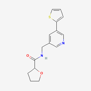 molecular formula C15H16N2O2S B2355762 N-((5-(thiophen-2-yl)pyridin-3-yl)methyl)tetrahydrofuran-2-carboxamide CAS No. 2034596-07-9