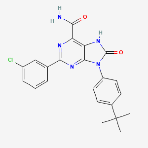 9-(4-(tert-butyl)phenyl)-2-(3-chlorophenyl)-8-oxo-8,9-dihydro-7H-purine-6-carboxamide