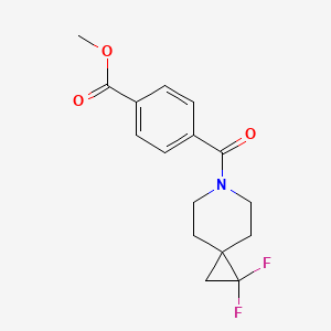 molecular formula C16H17F2NO3 B2355767 4-{1,1-二氟-6-氮杂螺[2.5]辛烷-6-羰基}苯甲酸甲酯 CAS No. 2097890-99-6