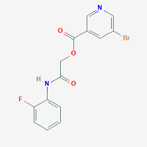 molecular formula C14H10BrFN2O3 B2355769 [2-(2-氟苯胺基)-2-氧代乙基] 5-溴吡啶-3-羧酸酯 CAS No. 380560-40-7