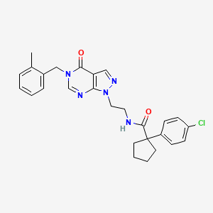 1-(4-chlorophenyl)-N-(2-(5-(2-methylbenzyl)-4-oxo-4,5-dihydro-1H-pyrazolo[3,4-d]pyrimidin-1-yl)ethyl)cyclopentanecarboxamide