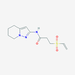 3-Ethenylsulfonyl-N-(4,5,6,7-tetrahydropyrazolo[1,5-a]pyridin-2-yl)propanamide