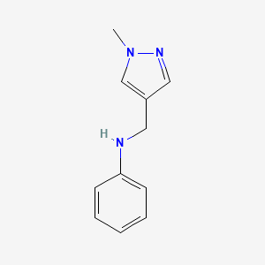 molecular formula C11H13N3 B2355776 N-((1-甲基-1H-吡唑-4-基)甲基)苯胺 CAS No. 1006322-84-4