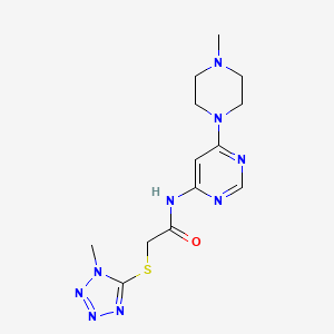 molecular formula C13H19N9OS B2355785 2-((1-甲基-1H-四唑-5-基)硫代)-N-(6-(4-甲基哌嗪-1-基)嘧啶-4-基)乙酰胺 CAS No. 1396760-06-7