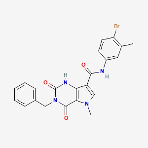 molecular formula C22H19BrN4O3 B2355788 3-benzyl-N-(4-bromo-3-methylphenyl)-5-methyl-2,4-dioxo-2,3,4,5-tetrahydro-1H-pyrrolo[3,2-d]pyrimidine-7-carboxamide CAS No. 921581-74-0