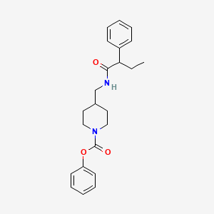 molecular formula C23H28N2O3 B2355802 Phenyl 4-((2-phenylbutanamido)methyl)piperidine-1-carboxylate CAS No. 1235078-98-4