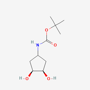 molecular formula C10H19NO4 B2355803 tert-butyl N-[(3R,4S)-3,4-dihydroxycyclopentyl]carbamate CAS No. 1854105-57-9