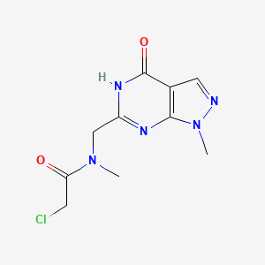 molecular formula C10H12ClN5O2 B2355814 2-Chloro-N-methyl-N-[(1-methyl-4-oxo-5H-pyrazolo[3,4-d]pyrimidin-6-yl)methyl]acetamide CAS No. 2411297-42-0