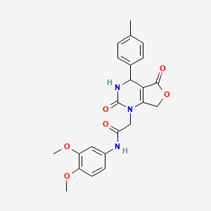 molecular formula C23H23N3O6 B2355815 N-(3,4-dimethoxyphenyl)-2-(2,5-dioxo-4-(p-tolyl)-3,4-dihydrofuro[3,4-d]pyrimidin-1(2H,5H,7H)-yl)acetamide CAS No. 1251566-57-0
